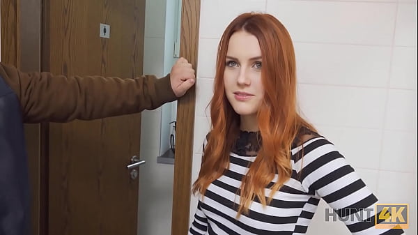 HUNT4K. For cash cuck permits hunter to fuck red-haired GF in restroom