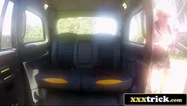 Busty MILF Squirts and Screams in the Back of a Taxi