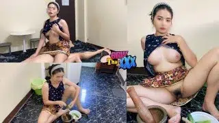 Homemade- Fucking while she was making Som Tam Thai ตำแตง (Full & Uncen in Fansly @BbwThaixxx 27 min