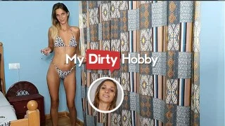 MyDirtyHobby – ClaaryCherry Puts Her Sexy Feet On Her Man’s Balls Waiting For His Big Load