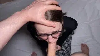 Student girl gently sucks and loves cum in mouth