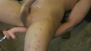 Anal fucking machine, leg shaking and multiple hands free cum shots