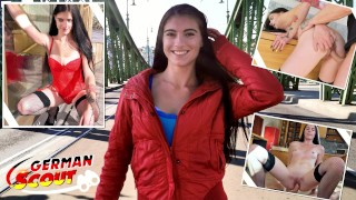 GERMAN SCOUT – Skinny Tall Teen Lana Lenani with long legs and Hair at Casting Fuck