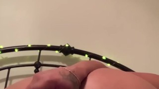 Kinky Onlyfans Model Bouncing Fat Ass on New Vibrator Toy: Female Masturbation