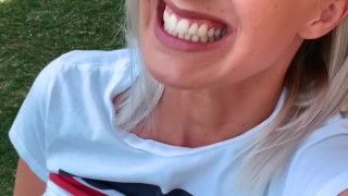 WTF totally horny! Secretly masturbating in the garden – LeoniePur